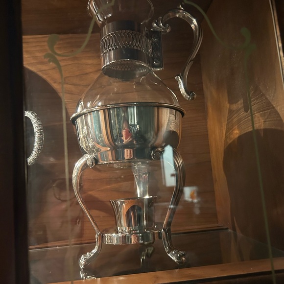 Elegant 15 piece Silver Tea Set with Intricate Tray - Picture 7 of 10